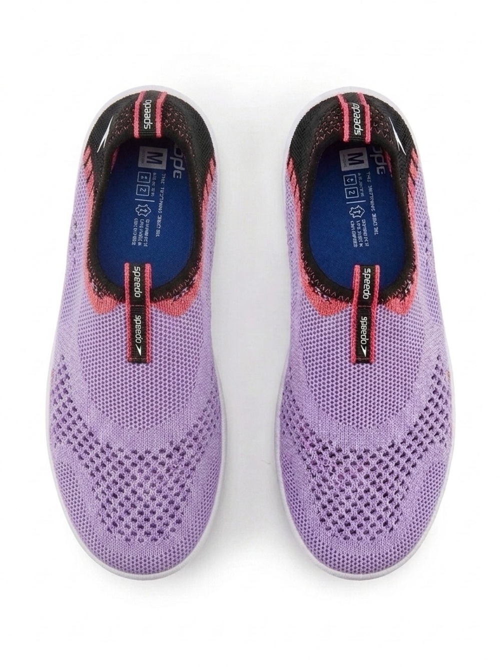Speedo junior size m 2/3 Slip-On Knit Sneakin Lavender with Coral Accents